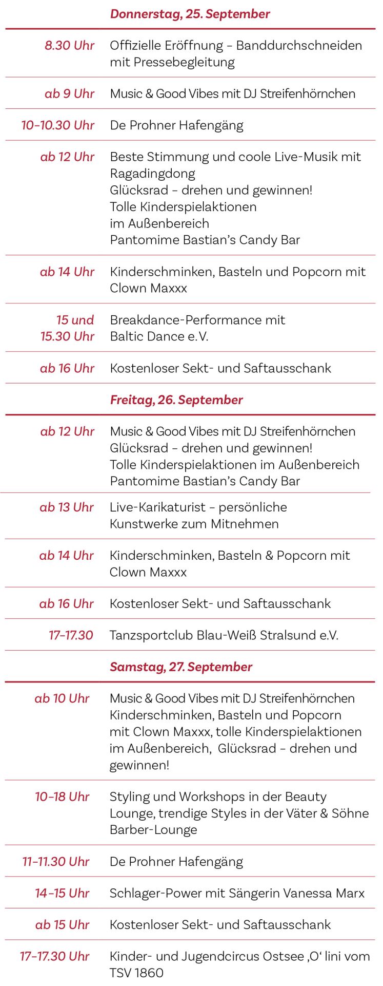 Eröffnungsprogramm